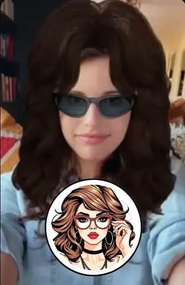 باروكة راس مع نظارة جميلة